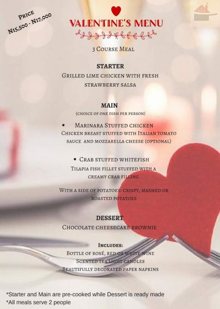 Ilemilele Valentine Menu
