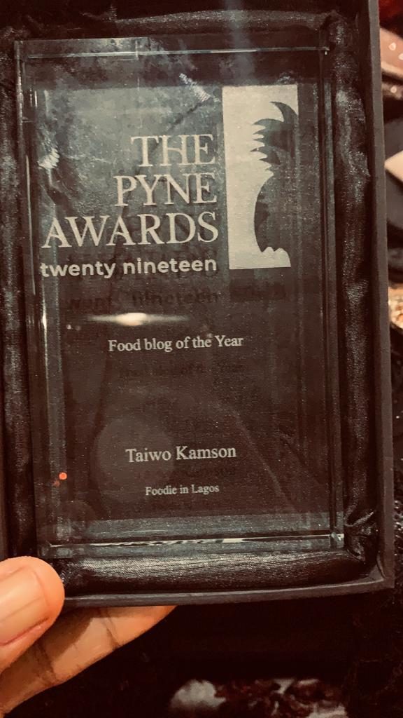 Pyne Awards Food Blog of the Year Award